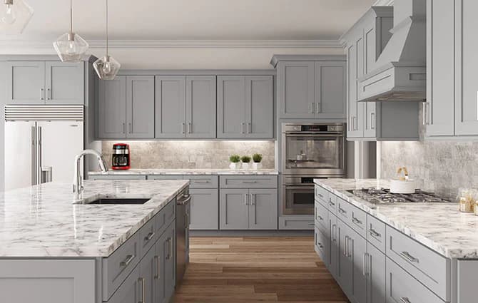 Grey Shaker Kitchen Cabinets-Elite RTA Cabinetry